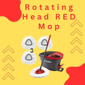 Rotating Head Orange Mop - Effortless Cleaning with 360-Degree Rotation"
